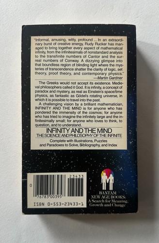 R Rucker INFINITY AND THE MIND Science & Philosophy of the Infinite MM Paperback - Picture 2 of 6