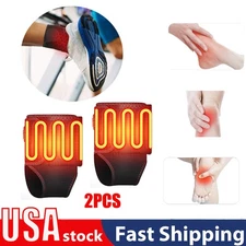 2Pcs Ankle Heating Pad With Red Light for Pain Relief Heated Ankle Wrap