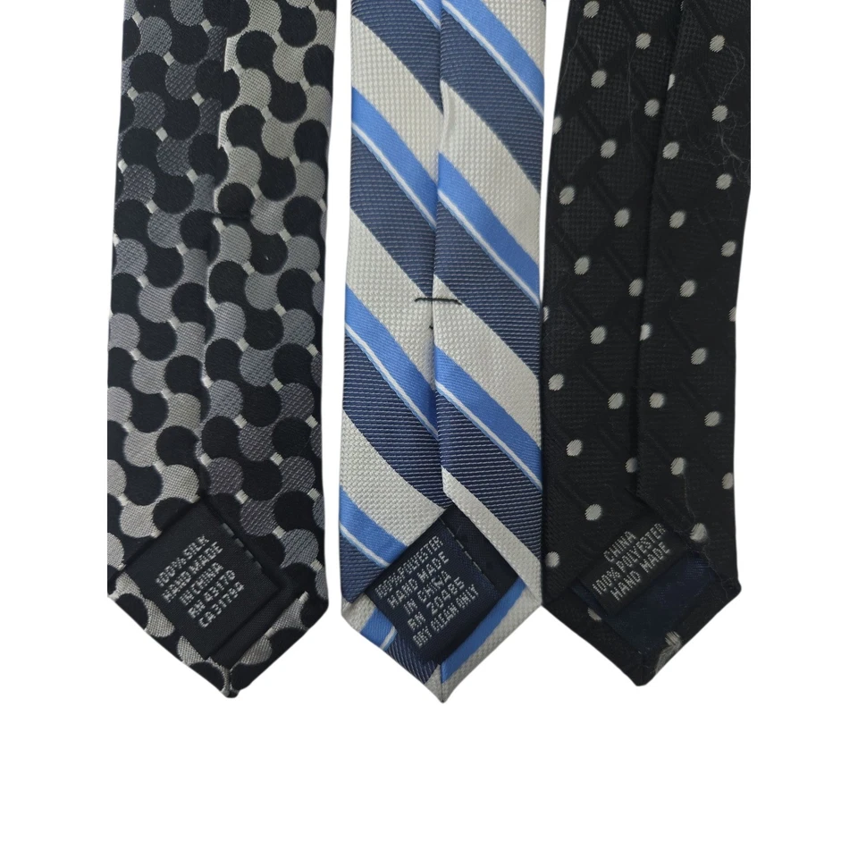 Lote de 3 corbatas para hombre: Alfani, Pierre Cardin, Umberto Frasi - rayas, lunares Foto 3 de 4