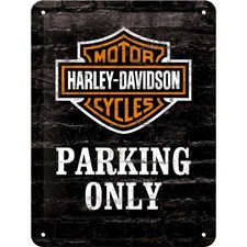 Quadro tabella insegna metallo decorazione targa muro Harley Davidson parking