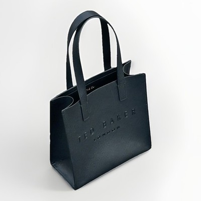 Ted Baker London   The Icon  Embossed Logo Black Shoulder Bag/Tote Sleek EUC