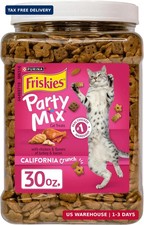 Friskies Purina Party Mix California Crunch Cat Treats, 30 oz Canister