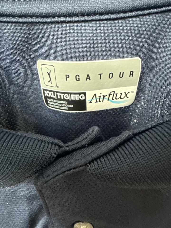 Camisa polo para hombre PGA Tour azul marino Airflux XXL Foto 2 de 3