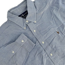 RALPH LAUREN Men's 16-1/2/34 Vintage Blue Yarmouth Long-Sleeve Button-Down Shirt