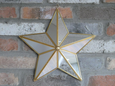 Gold verspiegelter Stern Wandspiegel Dekoration - moderne geometrische hängende Wandkunst