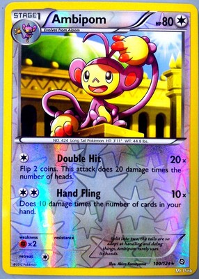 AMBIPOM 100/124 RARE FOIL HOLO REVERSE ENGLISCH POKEMON DRAGONS EXALTED