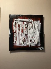 Unique Abstract Original 3-D Art On Recycled Cardboard JLW Artist Black And Red