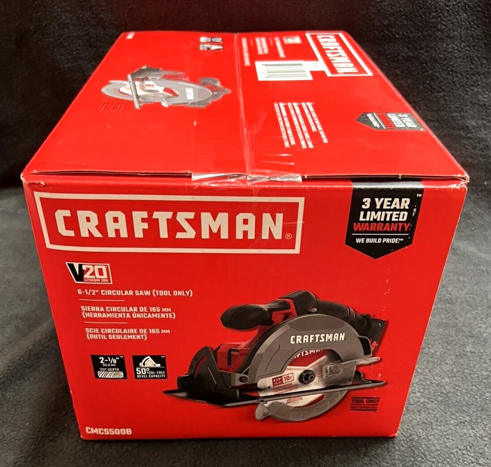 New Sealed Craftsman V20 Lithium Ion Cordless 6-1/2" Circular Saw Tool Only -NIB - Image 3 of 4