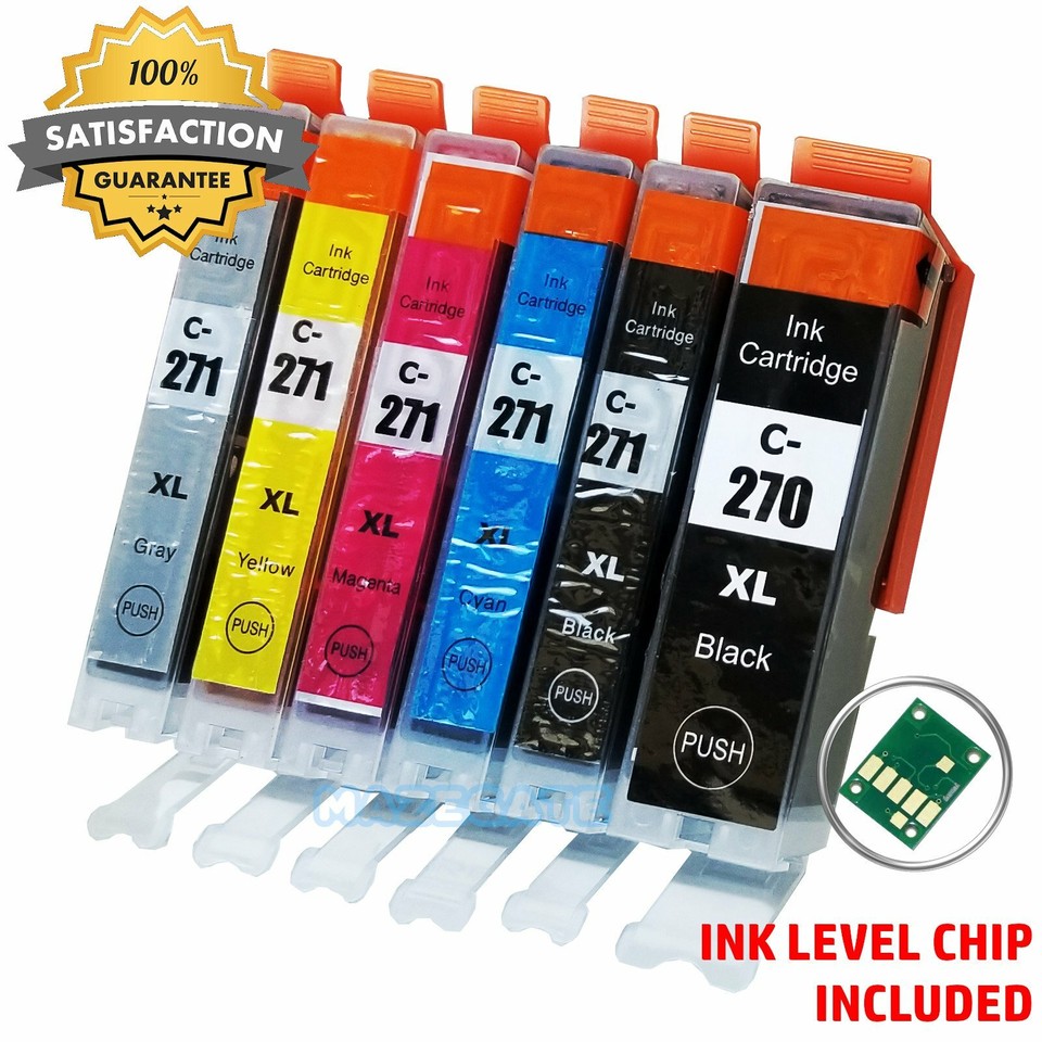 5 Cartucce Inchiostro PGI-270XL CLI-271XL Per Stampanti Canon PIXMA