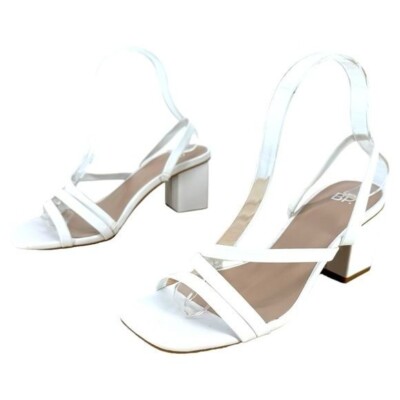 BP Bertie White Strappy Block Heel Sandals Nordstrom
