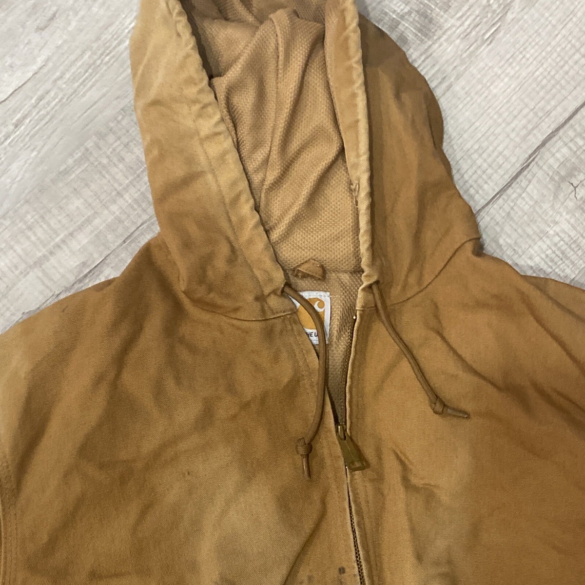 VINTAGE Carhartt Jacket Mens Large Brown Lined Hooded VINTAGE Carhartt Jacket Mens Large Brown Lined Hooded