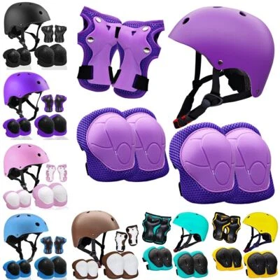 MARKENLOS 7tlg/Set Kinder Helm Knie Protektoren Schutz Schutzausrüstung Skateboard Fahrrad