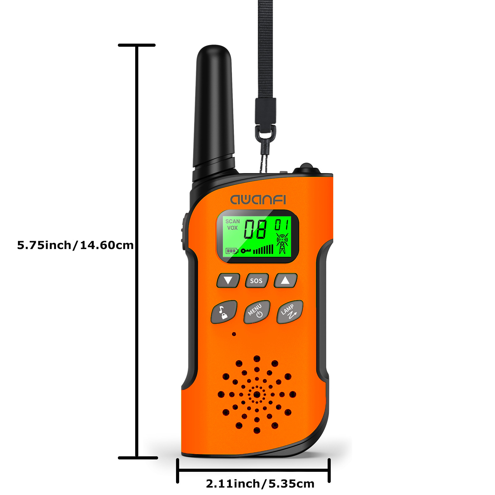 Rechargeable Long Range Walkie-Talkie with Li-Ion Battery, 2 Way Radios with VOX