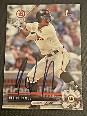 Heliot Ramos Giants 2017 1st Bowman autographed signed IP auto