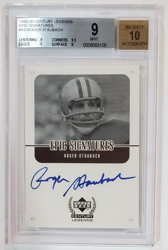 1999 Upper Deck Century Legends ROGER STAUBACH BGS 9 10 Auto Autograph Signature
