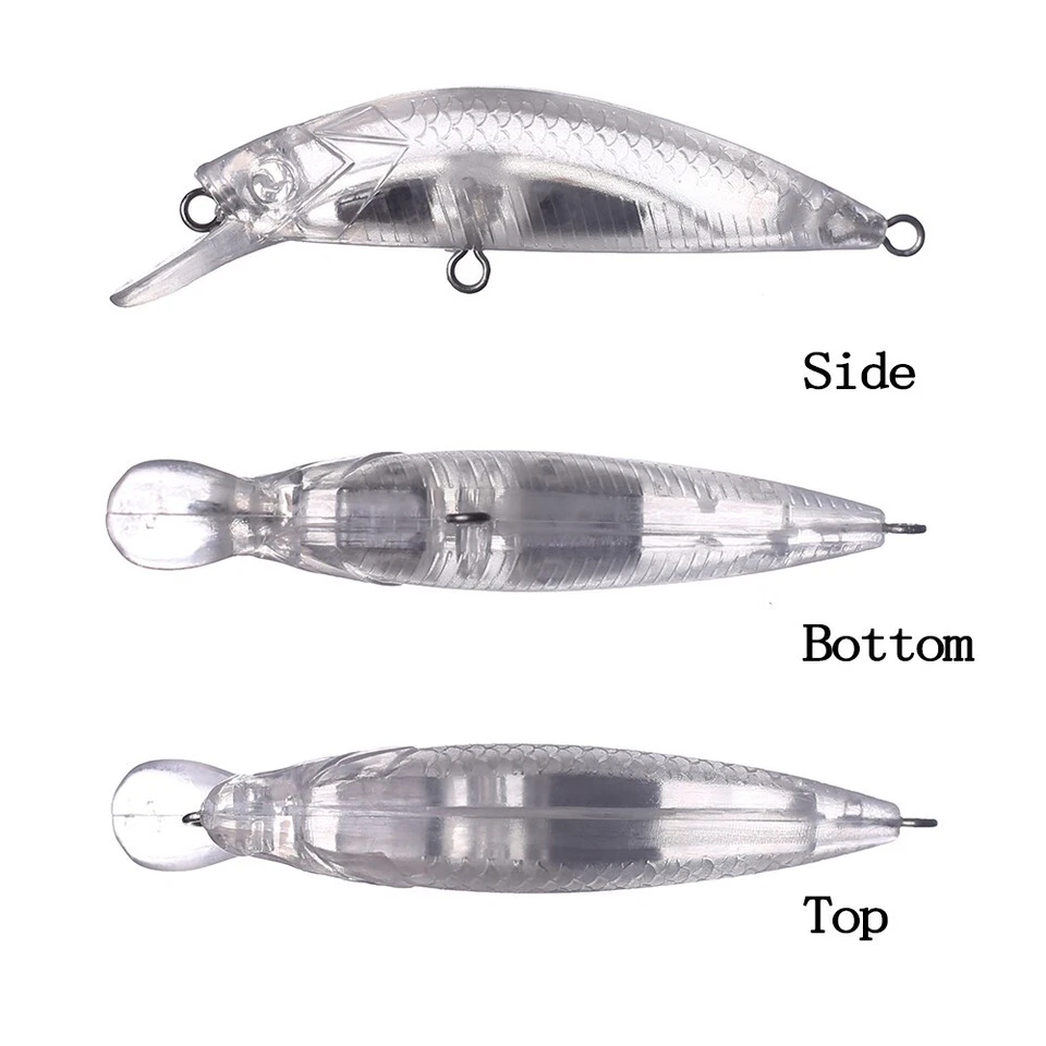 30PCS 6cm 5.2g Shallow Diver Sinking Minnow Unpainted Bait Blank Fishing Lure - Image 3 of 4