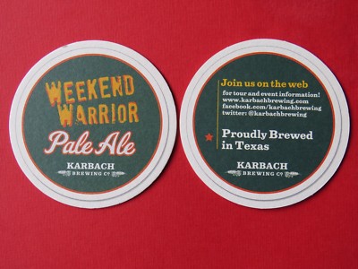 Bier Verbindung Untersetzer ~ ~ Karbach Gär Co Weekend Warrior Pale Ale ~ Aus