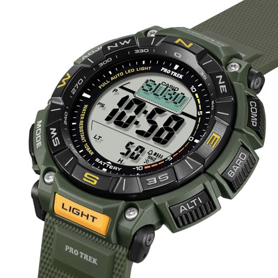 CASIO PRO TREK PRG-340-3JF Climber Line Triple Sensor Solar Watch Green 51.7mm