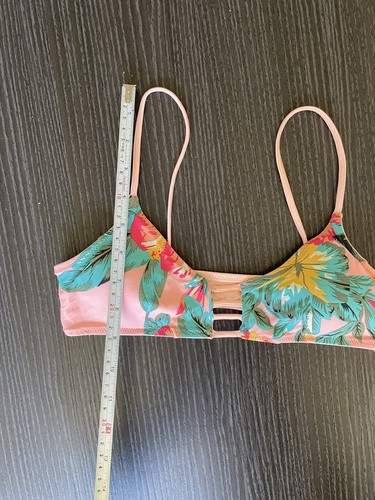 RIP CURL ๐ธ Pink Floral Tropical Reversible Bikini Swimsuit Top X-Small - Picture 9 of 10