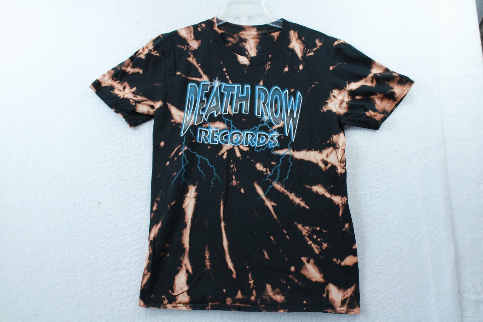 FILA T shirt donna Death Row Records nera tinta unita grafica taglia M