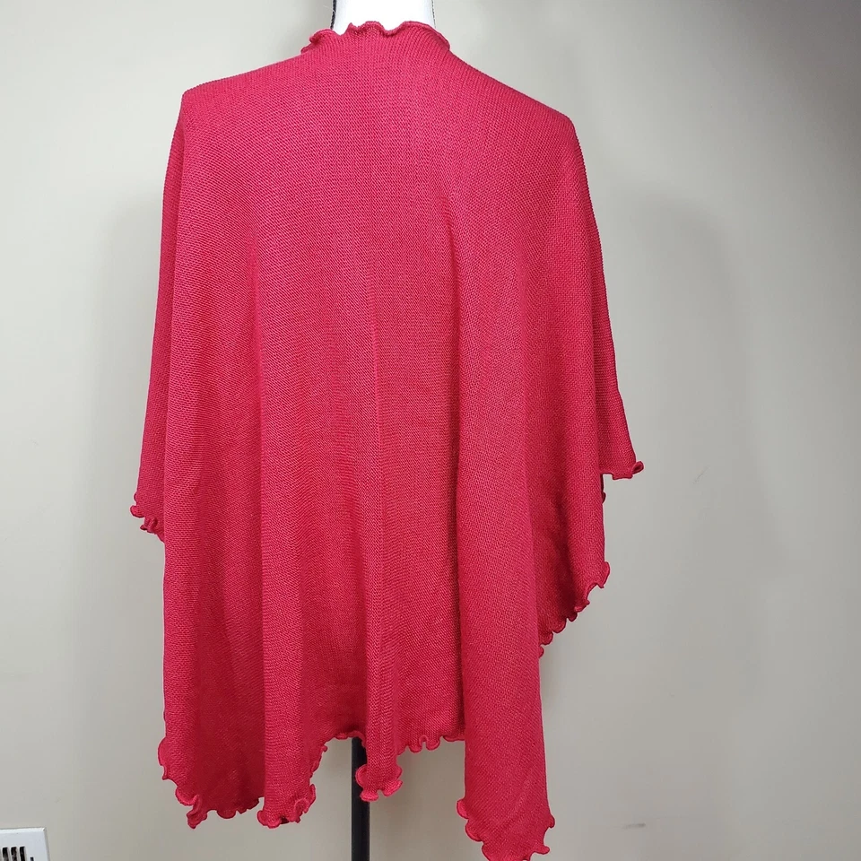 Шерстяной пончо из смеси альпаки красный женский плащ плащ безымянные производители  - Изображение 4 из 4