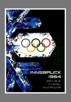 Timbre-poste : IX. Jeux olympiques d'hiver de 1964, DDR, estampillé