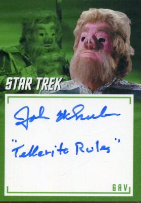 Star Trek TOS Arc. & Ins. Autogrammkarte A31 John Wheeler ''Tellerites Rule''