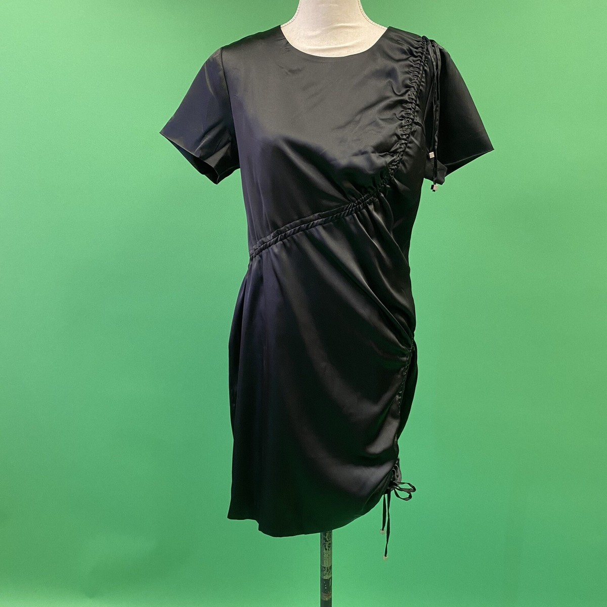 olive chiffon drape detail long sleeve bodycon dress Thigh Split Midi in Material:Bone-like 50ST 1950s party dress, white Premium stretch jersey