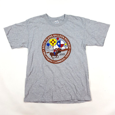 Vintage Y2K Rodeo Balloon Roundup Size L Cowboy Western Vintage T Shirt Gray