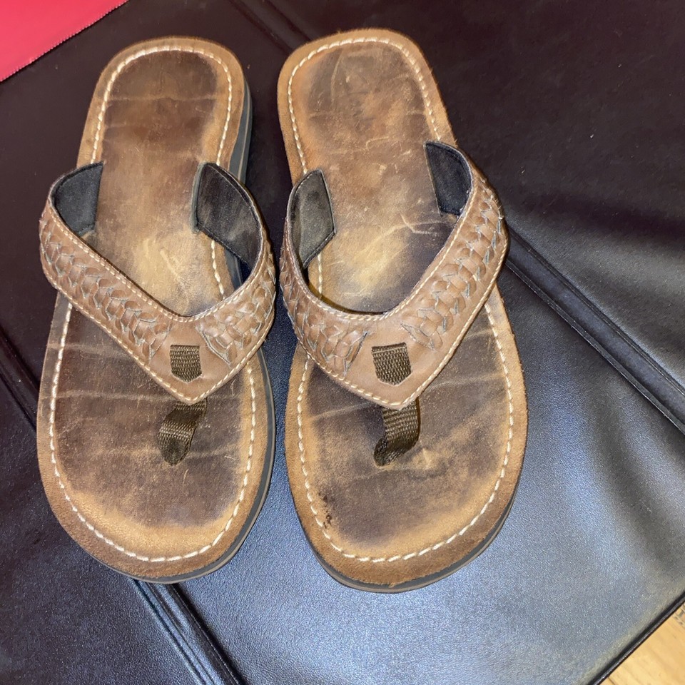 Collection by Clarks Fenner Nerice Brown Flip Flops Women's 8M Thong