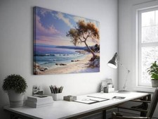 Tranquil Seaside Sunset Wall Art Canvas Unframed Print Art