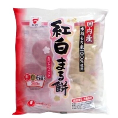 Taimatsu Kohaku Maru Mochi Japanese Red White Round Rice Cake
