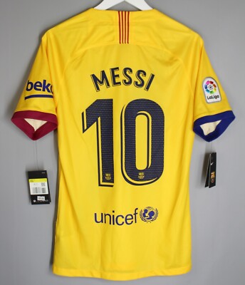 FC BARCELONA SPAIN 2019/2020 AWAY FOOTBALL SHIRT JERSEY NIKE SIZE