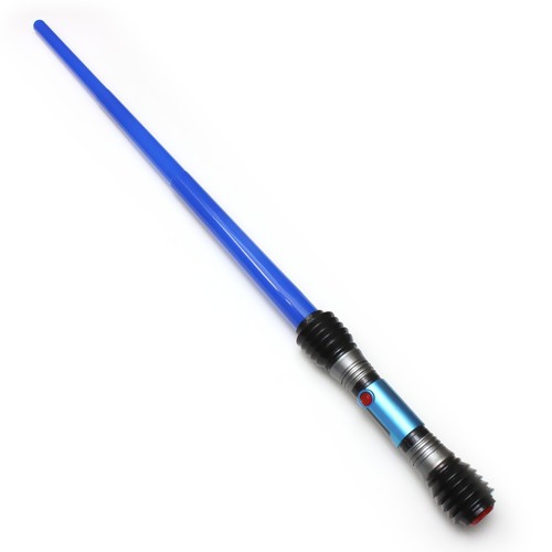 LED Teleskop Lichtschwert blau 83 cm Laserschwert Kampfgeräusche Licht Fasching - Bild 2 von 3