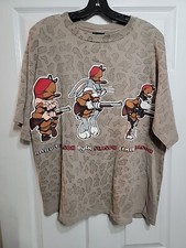 Vintage 90s Looney Tunes ALL OVER PRINT T SHIRT Cartoon Bugs Bunny Daffy Duck XL