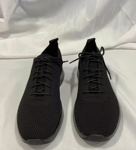 Size 8 Men's Fitflop Flexknit F0030 1119 Lace Up Low Top Black Sneakers Shoes image 3
