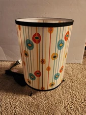 New Retro MCM Amoeba Geometric Cream, Teal, Burnt Orange, Yellow Tripod  Lamp