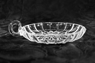 Val Saint LAMBERT Belgien transparente Glas Henkelschale ° Gebäckschale