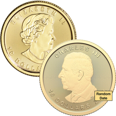 Canada Gold Maple Leaf - 1/4 oz - $10 - .9999 Fine - Random Date
