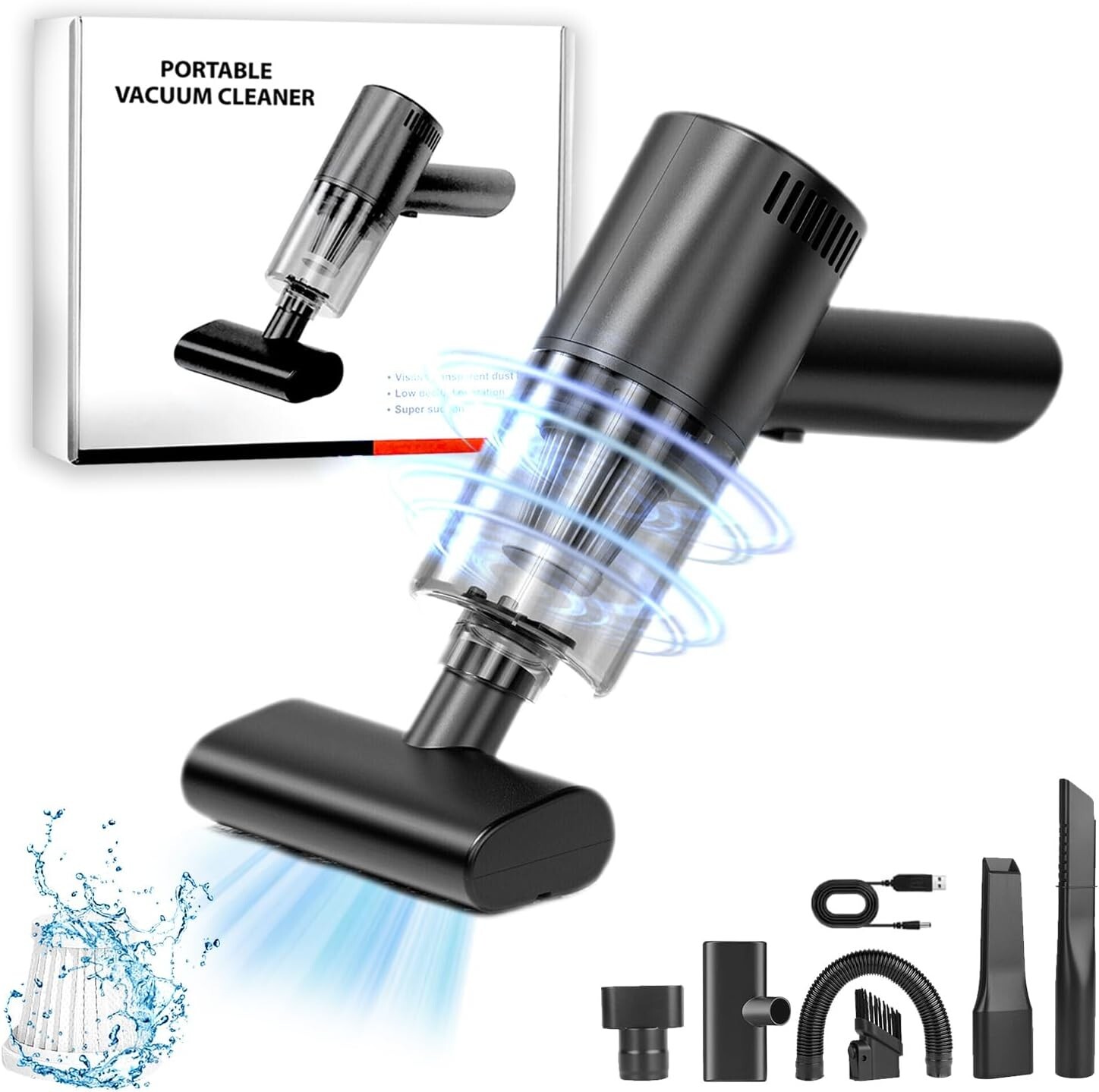 Aspirapolvere Auto 12000Pa USB - Portatile per Camper, Viaggi e Outdoor