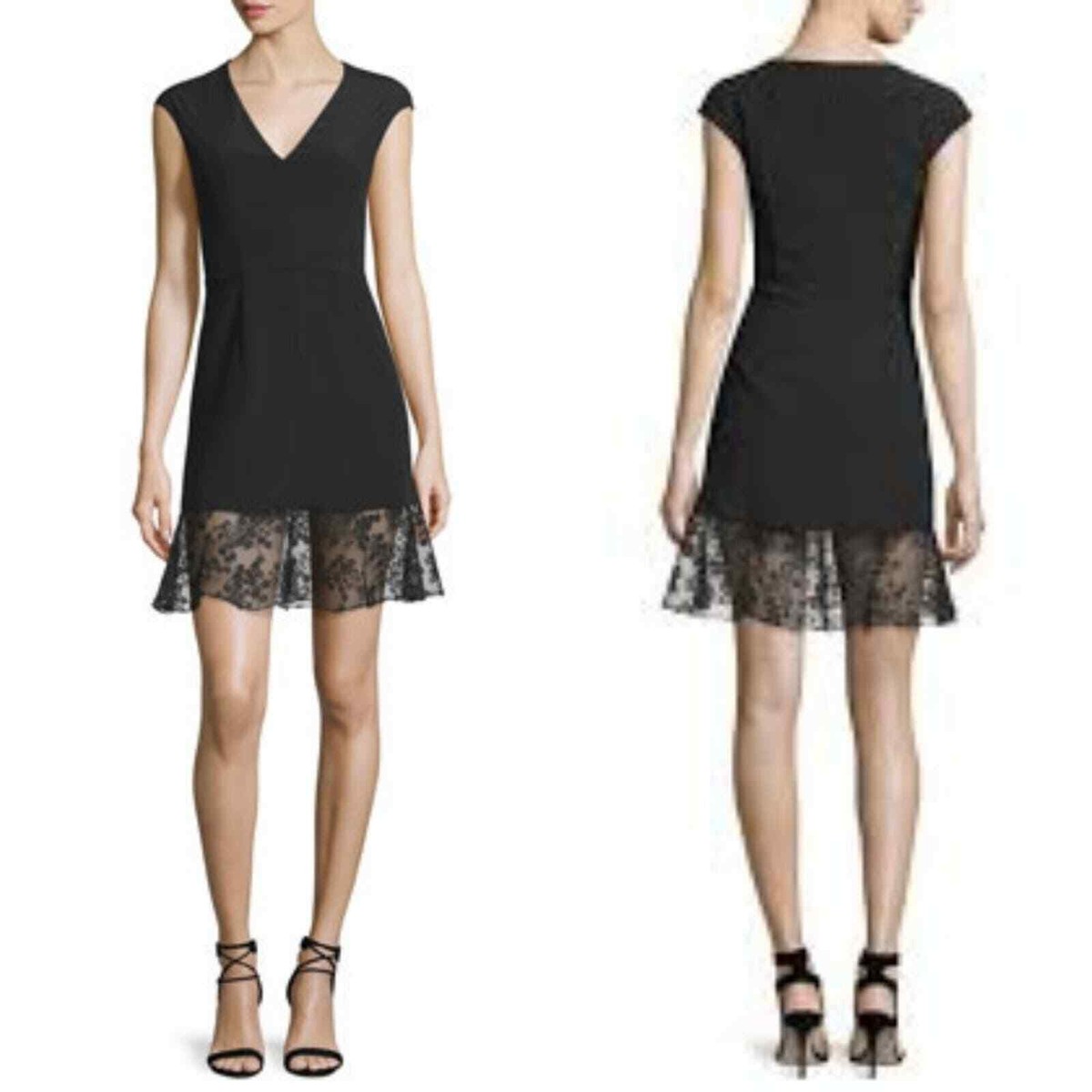Carven crepe lace hem mini dress size 40 Carven crepe lace hem mini dress size 40