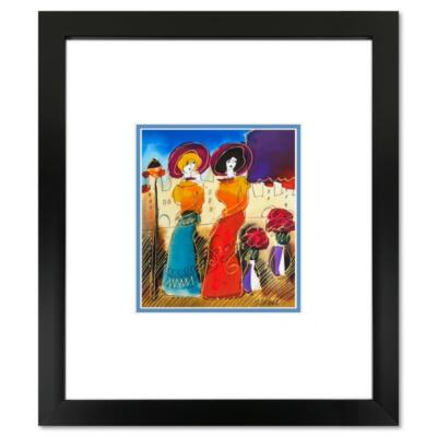 Moshe Leider, Framed Original Mixed Media Watercolor Painting, Hand Signed