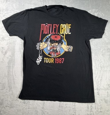 Motley Crue Tour 1987 Band Shirt Mens L Black Allister Fiend Licensed Concert