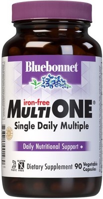Bluebonnet Nutrition Multi One (Iron Free) Vegetable Capsules, Complete Full Spe