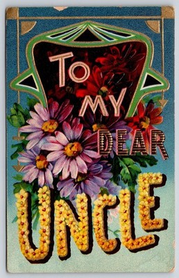 BB London~Lg Letter~To My Dear UNCLE In Yellow Daisies~c1910 Vintage Postcard