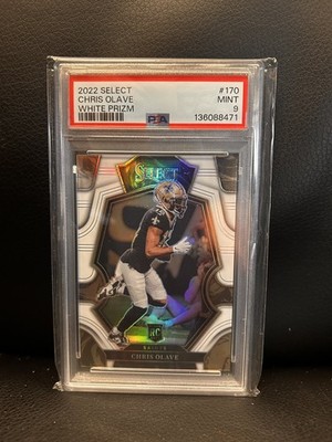 2022 Panini Select Premium Level White Prizm 35/35 Chris Olave #170 PSA 9