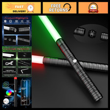 Metal Hilt Dueling Lightsaber with RGB 16 Color FX  Sound  LED Sword for Kids