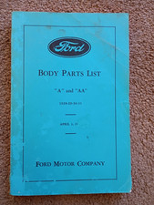 Ford Body Parts List A And Aa 1928-29-30-31 Ford Body Parts List A And Aa 1928-29-30-31