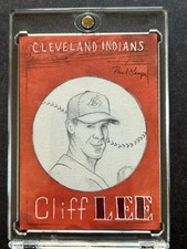 Cliff Lee Indians Phillies 2008 Topps 1/1 Sketch Card Paul Lempa Artist