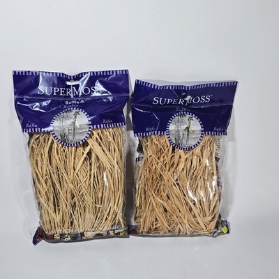 Lot of 2 SuperMoss Raffia 2oz-Natural